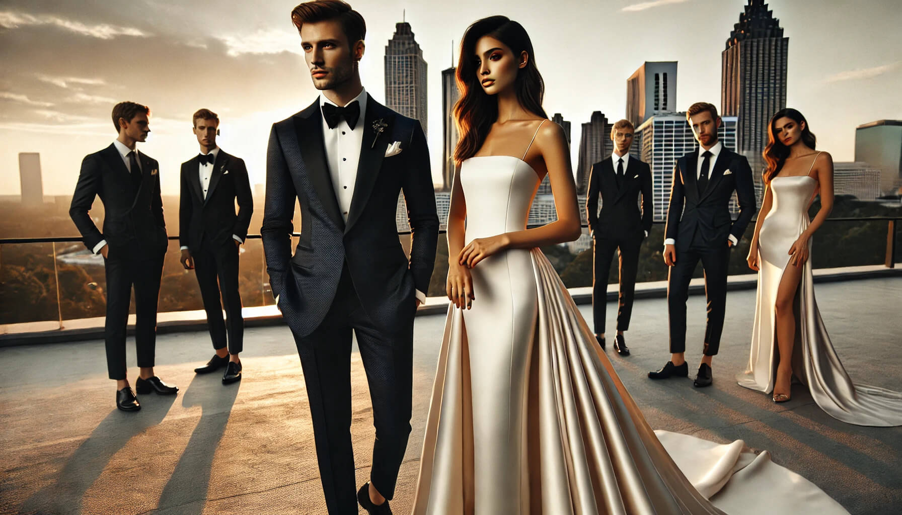wedding photo showcasing custom wedding wear